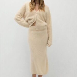 NakedCashmere FRANCESCA BRUSHED CASHMERE MIDI SKIRT